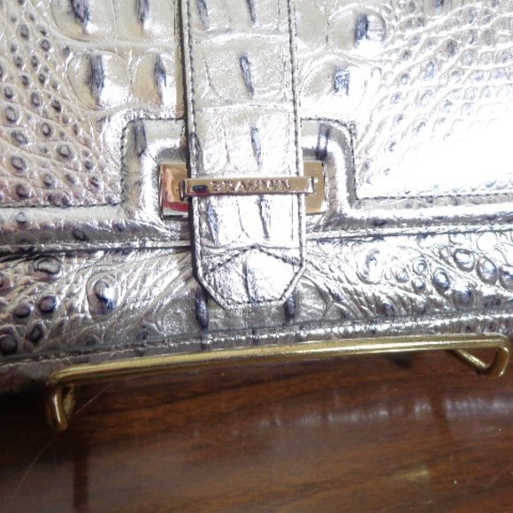 STUNNING Vintage Brahmin SILVER Melbourne Leather Shoulder Bag EXACT Clean LN - Picture 16 of 16
